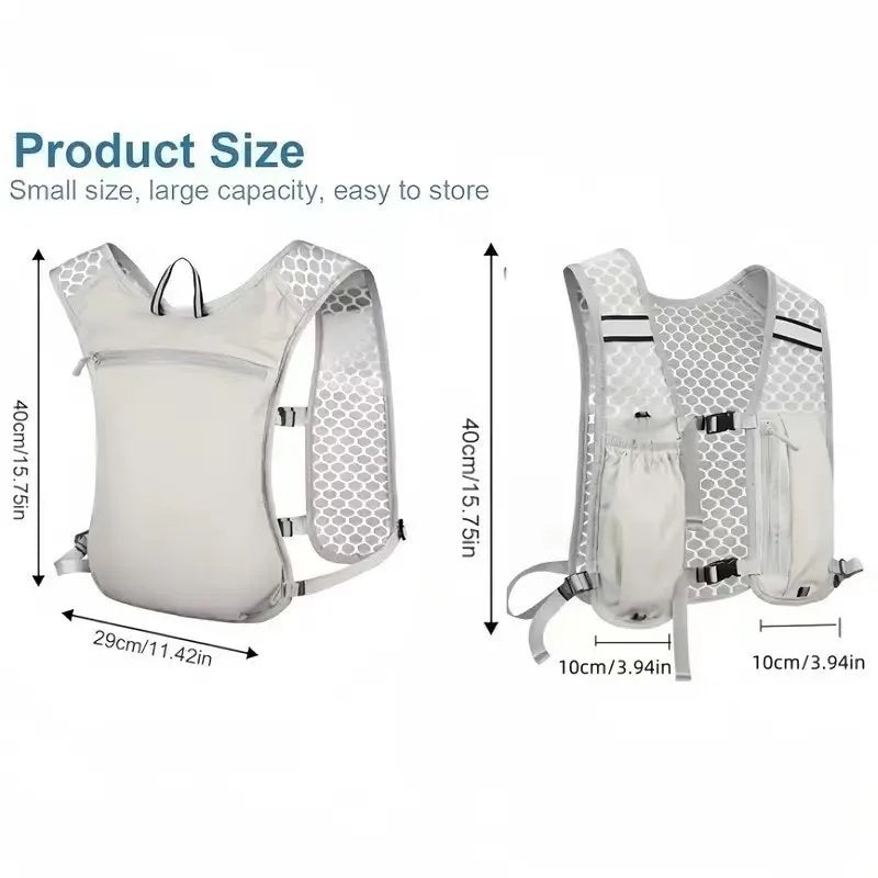 Running Vest for Women Men, Adjustable Chest Strap Running Hydration Vest Lightweight Reflective Hydration Backpack for Marathon