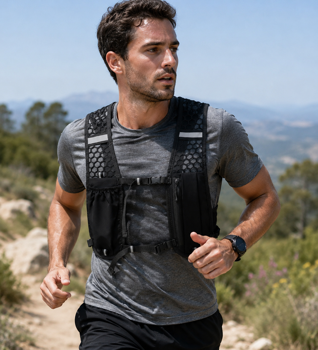 Gilet d'hydratation sportif ajustable pour hommes et femmes | Respirant et Léger