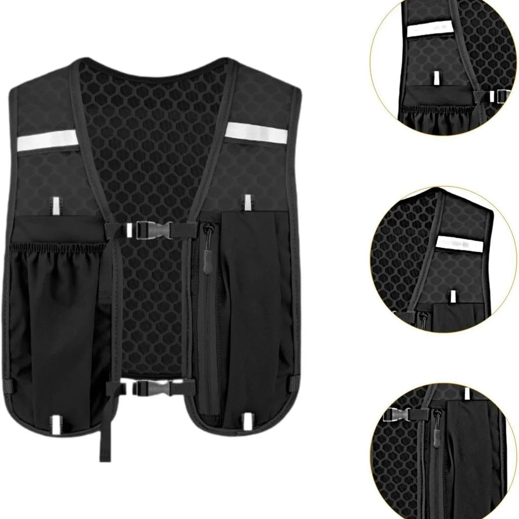 Running Vest for Women Men, Adjustable Chest Strap Running Hydration Vest Lightweight Reflective Hydration Backpack for Marathon
