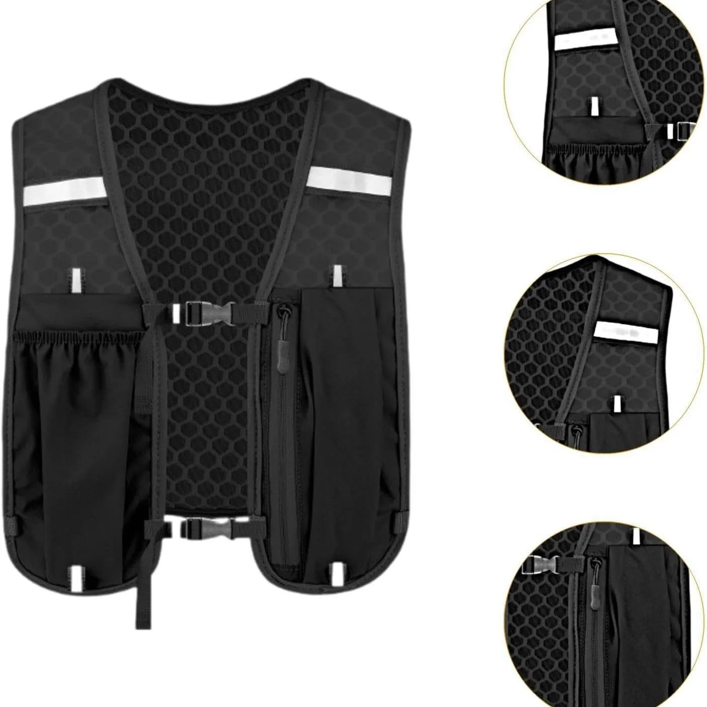 Running Vest for Women Men, Adjustable Chest Strap Running Hydration Vest Lightweight Reflective Hydration Backpack for Marathon