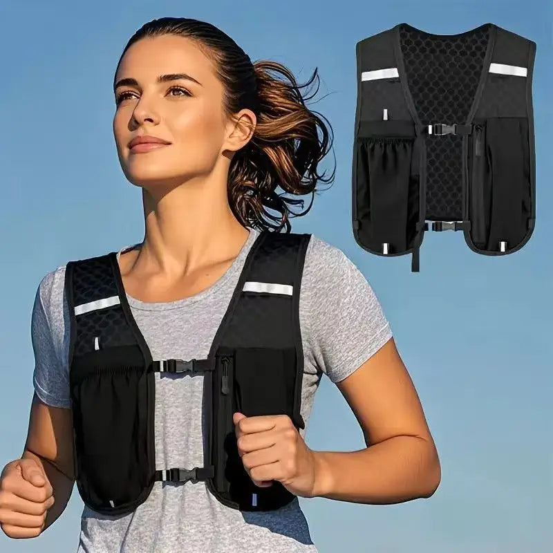 Running Vest for Women Men, Adjustable Chest Strap Running Hydration Vest Lightweight Reflective Hydration Backpack for Marathon